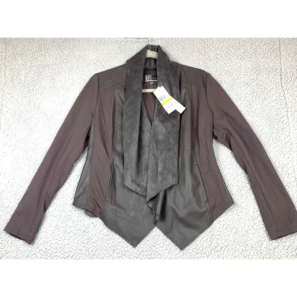 Kut from the Kloth Jackets & Blazers - Kut from the Kloth Draped Faux Leather Moto Jacket, Size‎ M, NWT